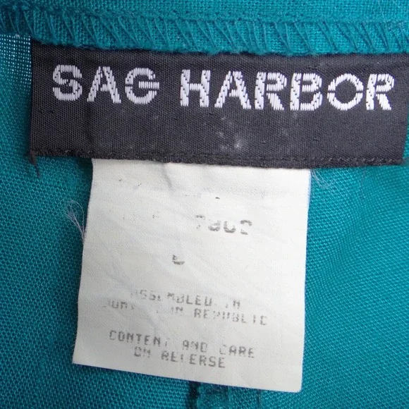 Sag Harbor Vintage Teal Green Blazer and Pleated Shorts Set Womens Large 90s - Picture 9 of 13